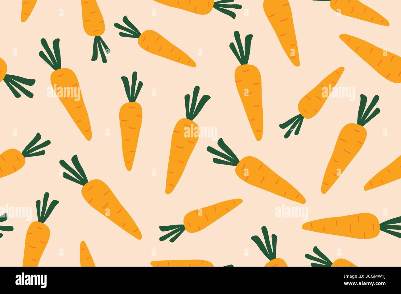 seamless carrot pattern; easter background- vector illustration Stock Vector