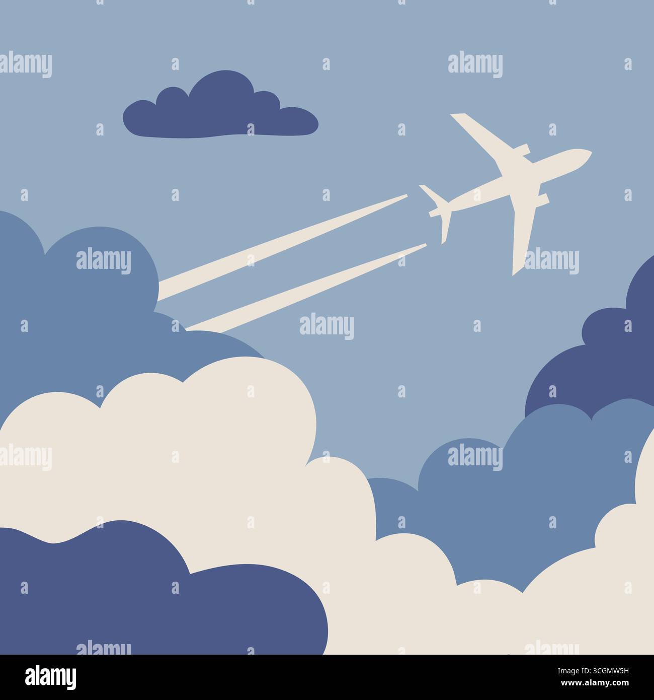 airplane flying in the sky- vector illustration Stock Vector