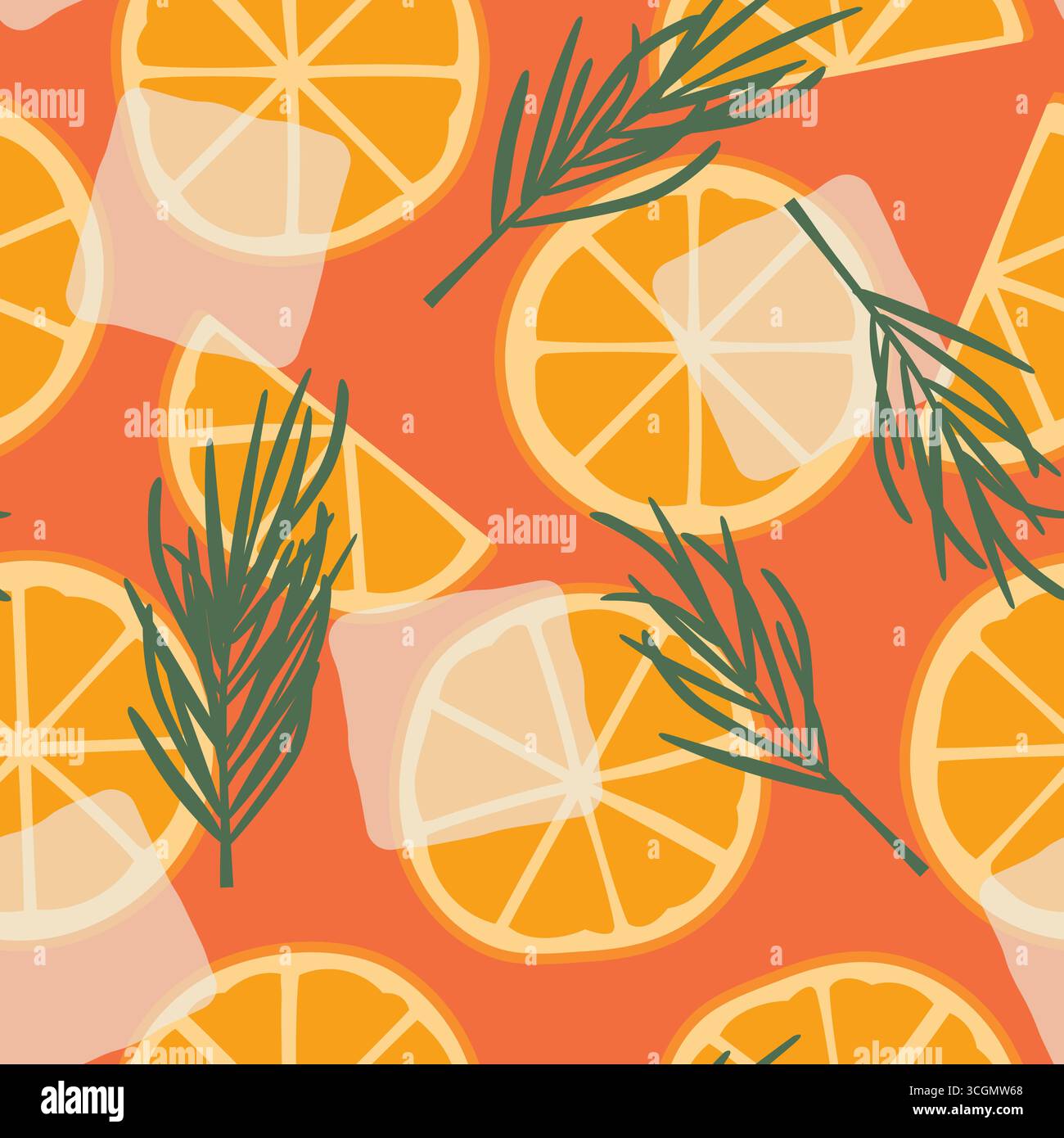 aperol apritz cocktail seamless pattern; summer party background- vector illustration Stock Vector