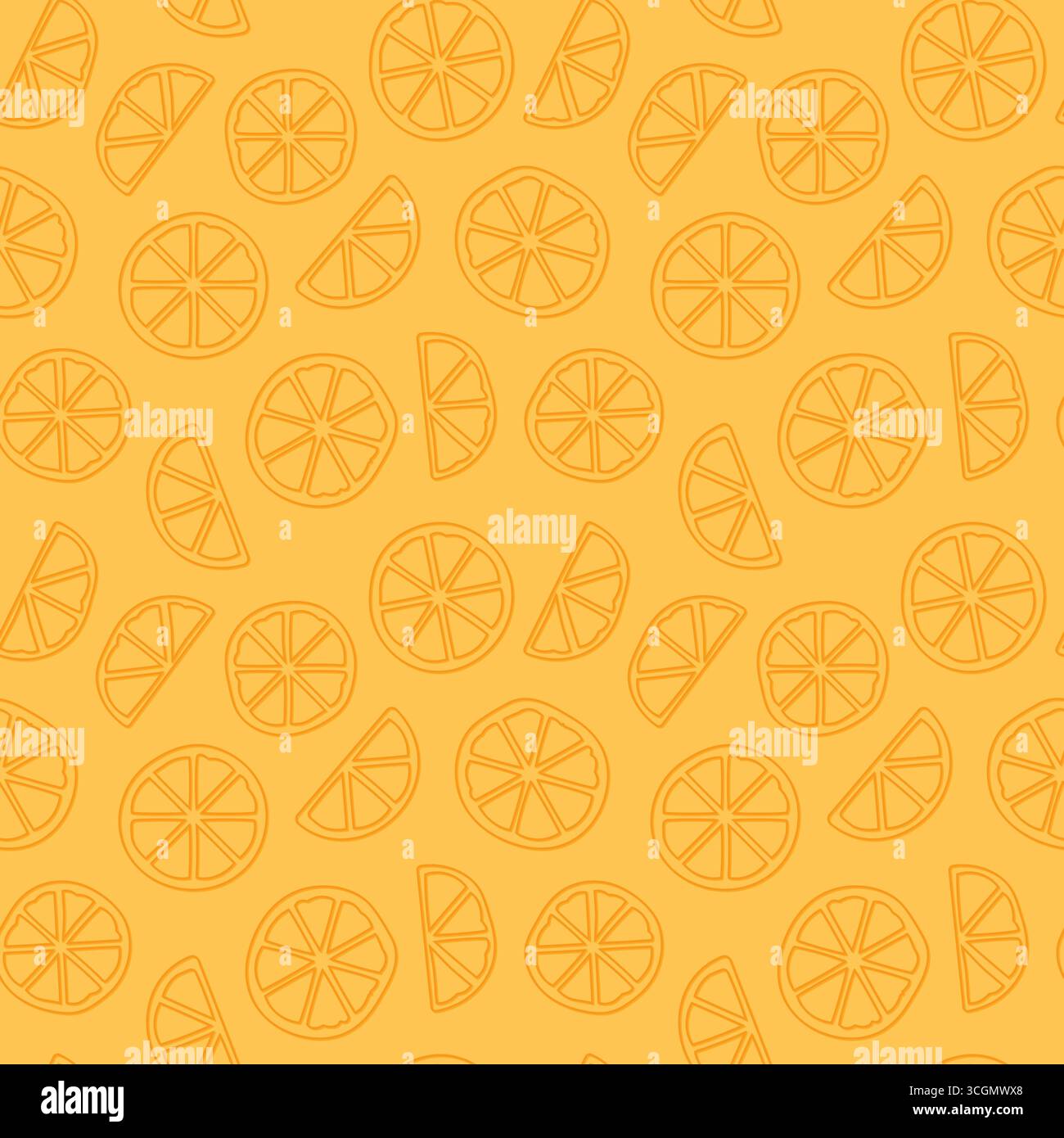 summer seamless pattern with orange fruit slices- vector illustration Stock Vector