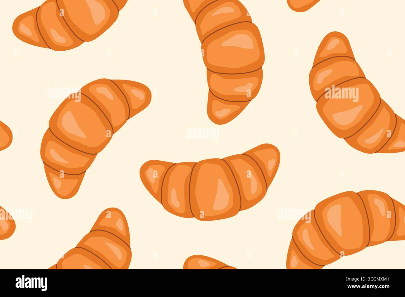 croissants seamless pattern- vector illustration Stock Vector