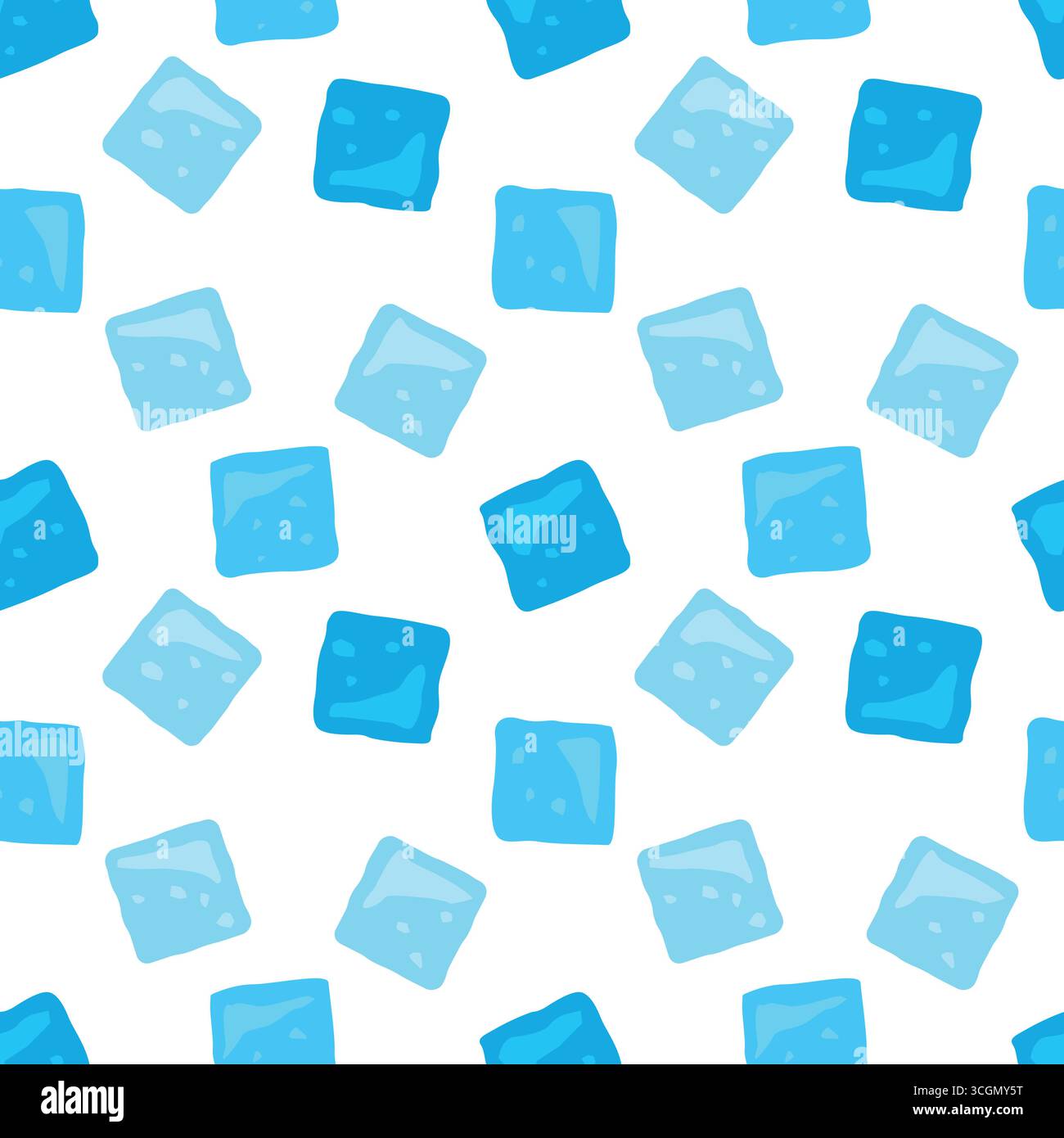 ice cubes seamless pattern; summer party background- vector illustration Stock Vector