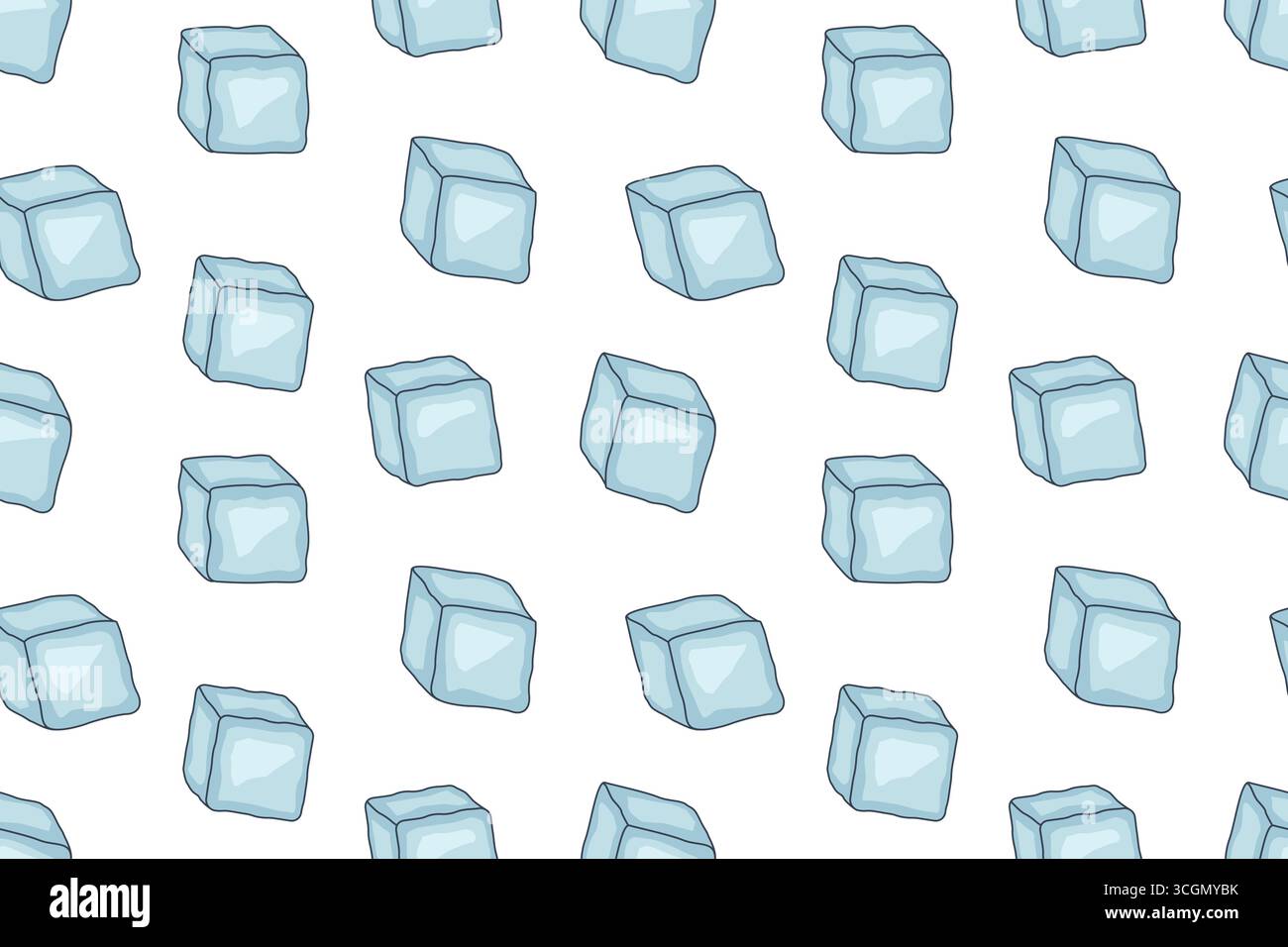 seamless pattern ice cubes; summer party background- vector illustration Stock Vector