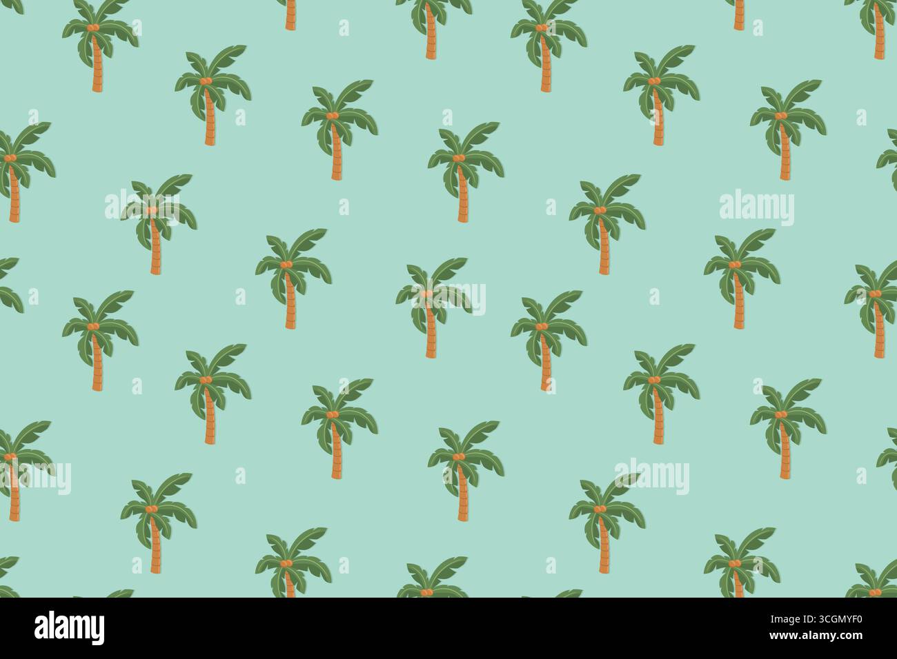 seamless summer pattern with palm trees - vector illustration Stock Vector