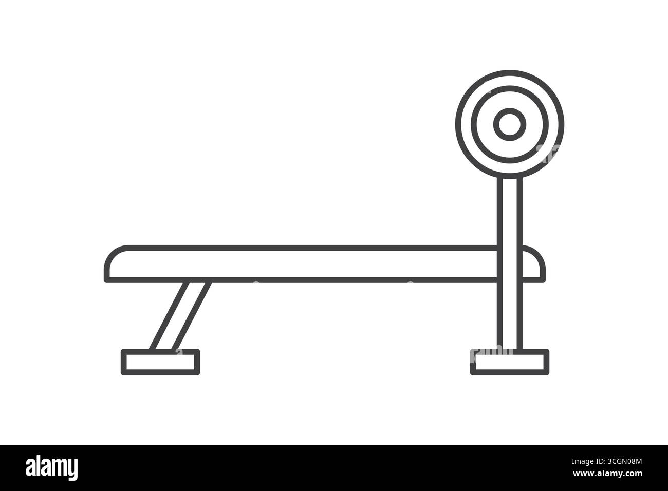 black outline weight bench- vector illustration Stock Vector