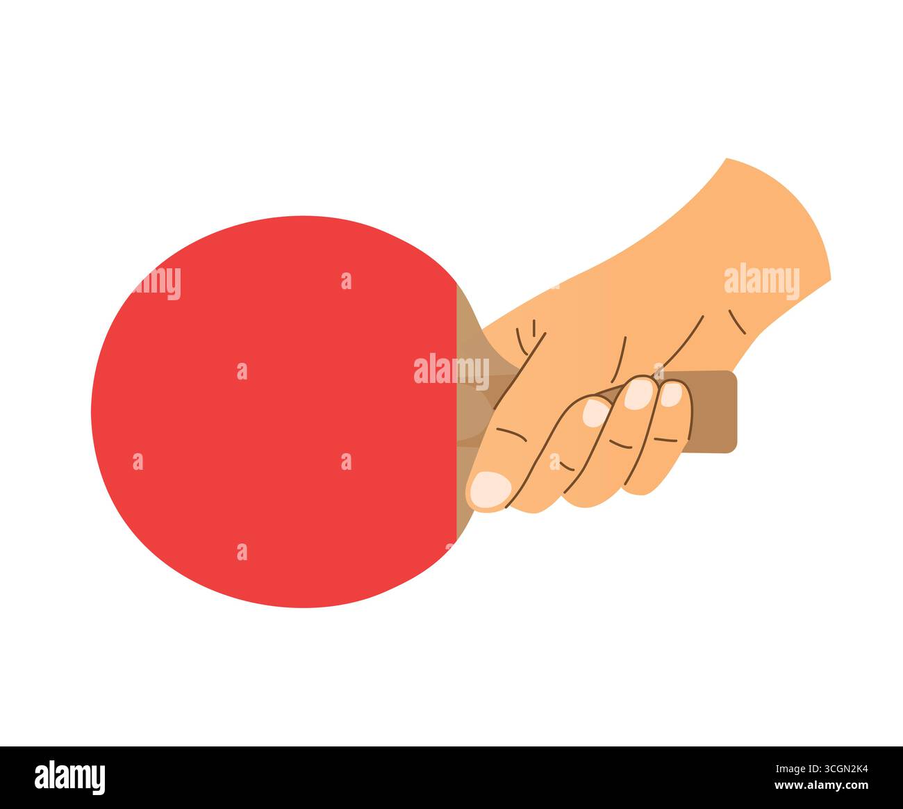 hand holding table tennis racket- vector illustration Stock Vector