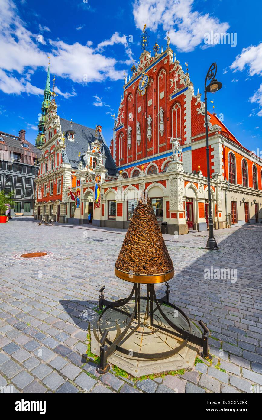 Riga, Latvia. City Hall Square and House of the Blackheads, summer sunny day. Stock Photo