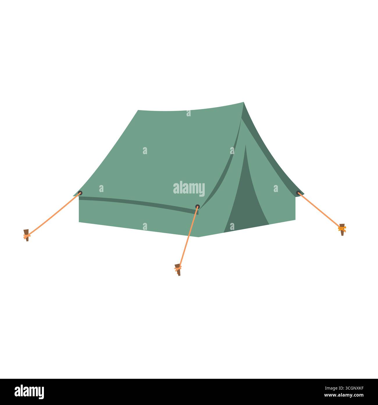 green camping tent icon- vector illustration Stock Vector