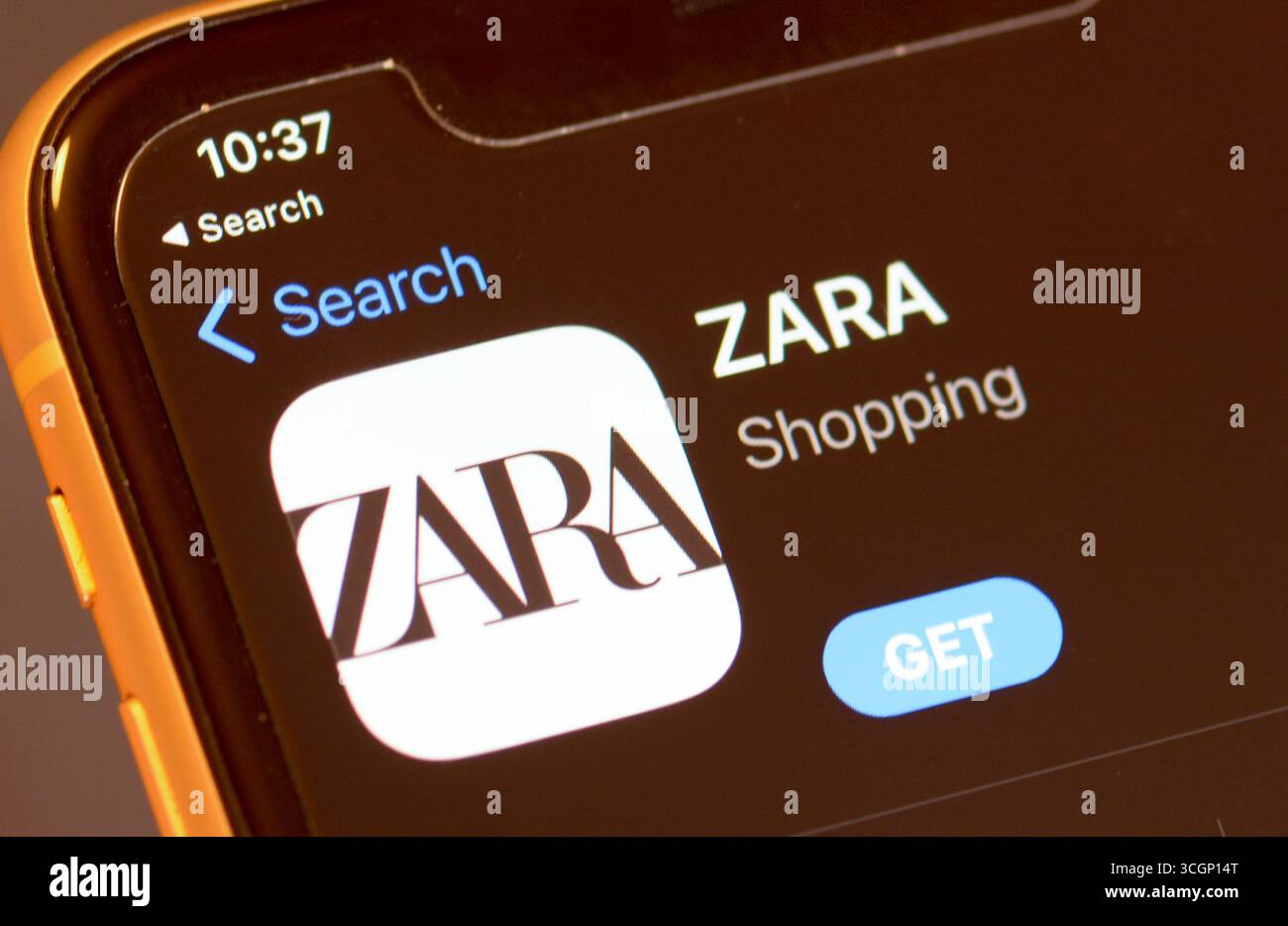 Zara fashion app in the Apple App Store Stock Photo