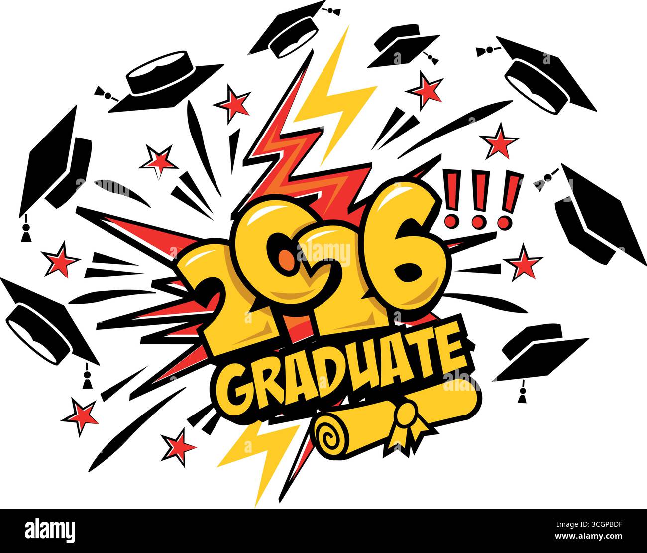 Graduatin Header 2026 class graduation header. Decorate congratulation for school ...