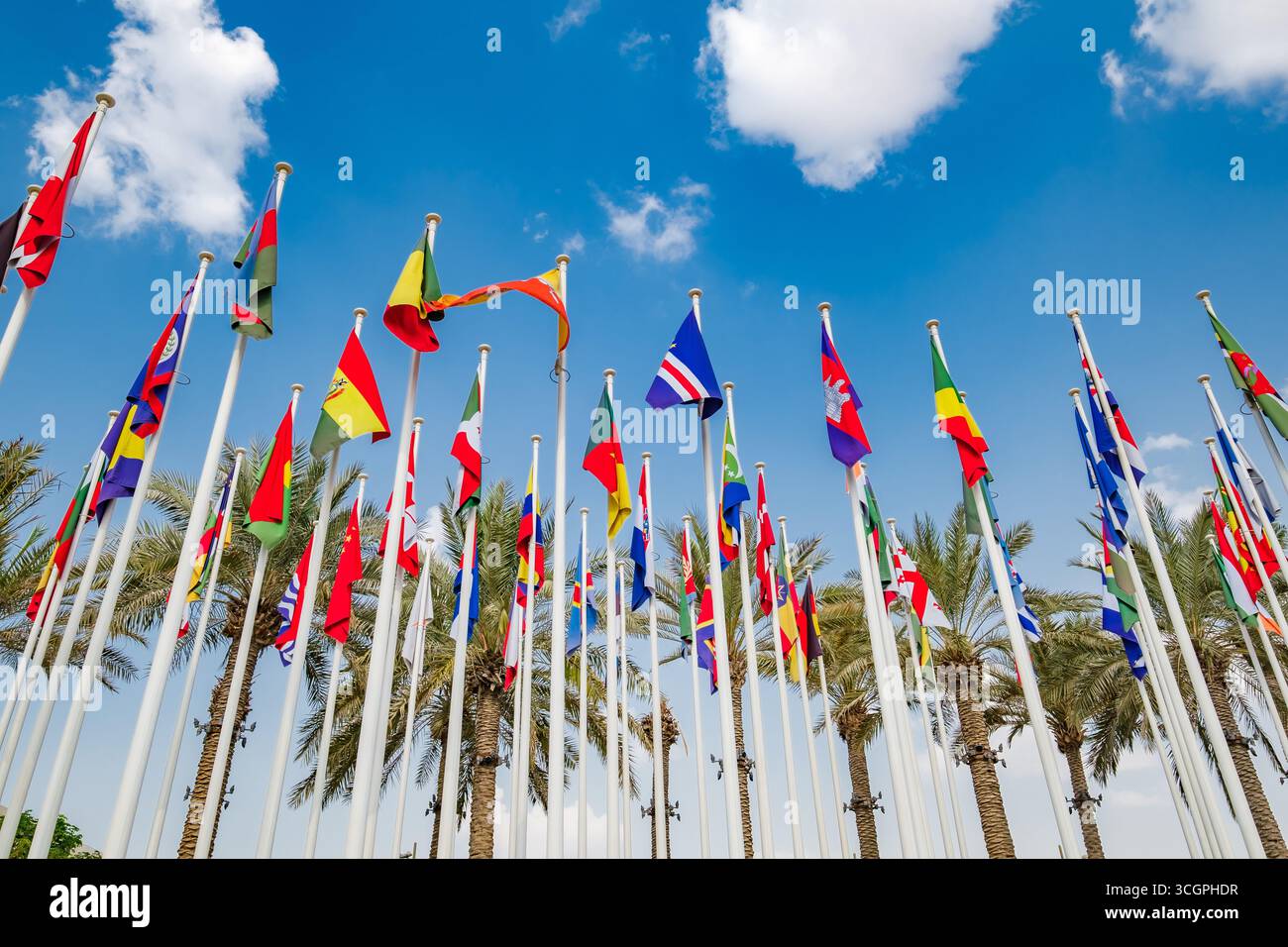 Flags different countries on wind hi-res stock photography and images ...