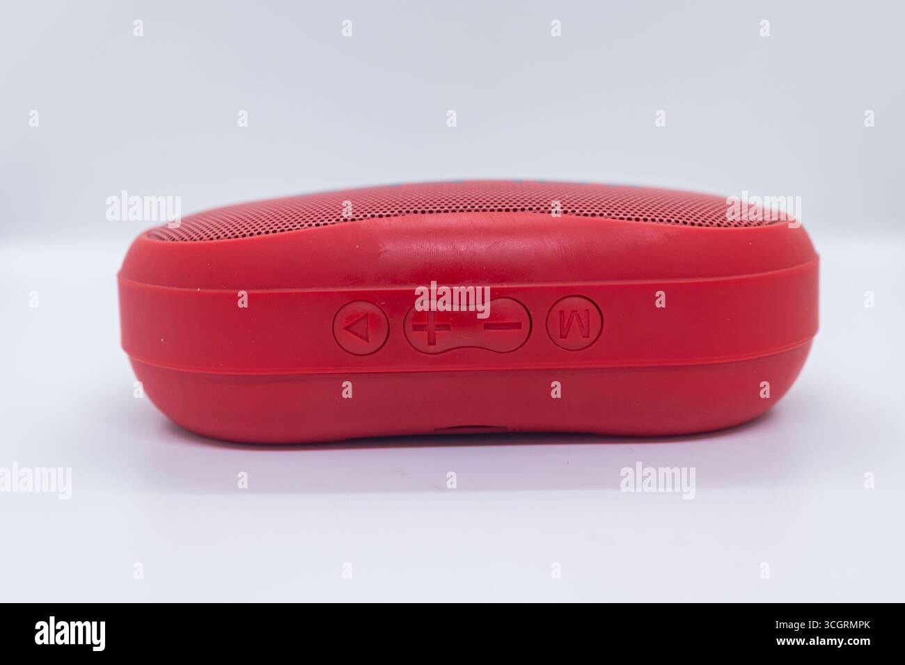 Portable Bluetooth speaker with control buttons Stock Photo