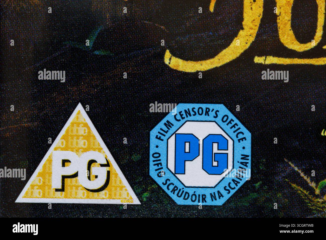 Pg Classification Sign PG rating classification on DVD case PG Film censor's office Stock ...