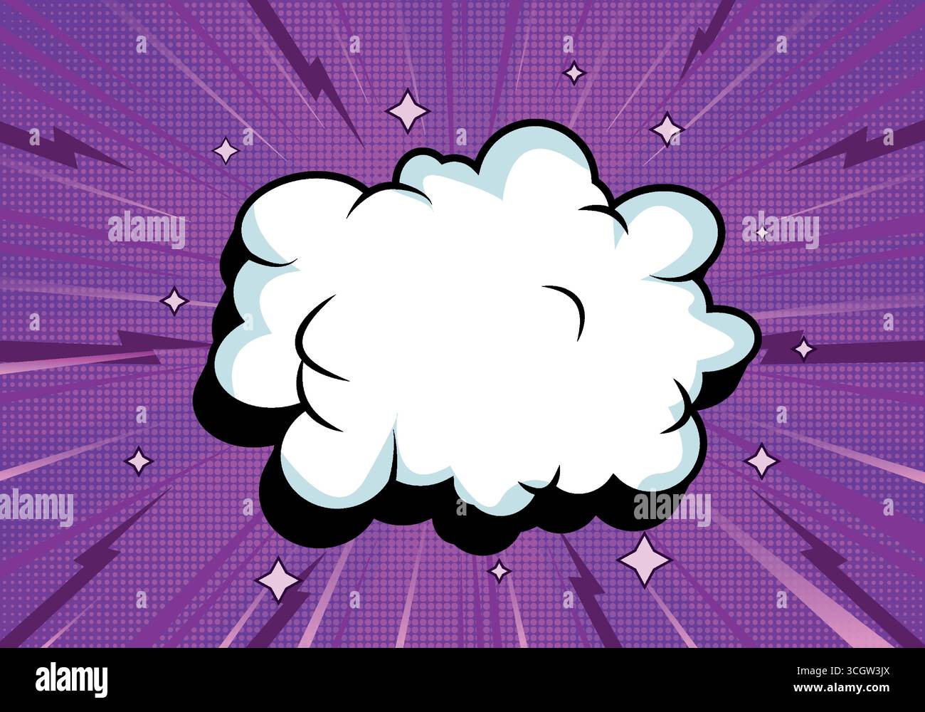 Background Comic with Cloud and Star Stock Vector