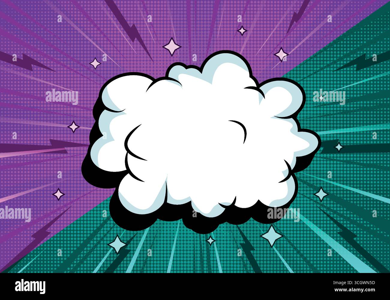 Background Comic with Cloud and Star Stock Vector