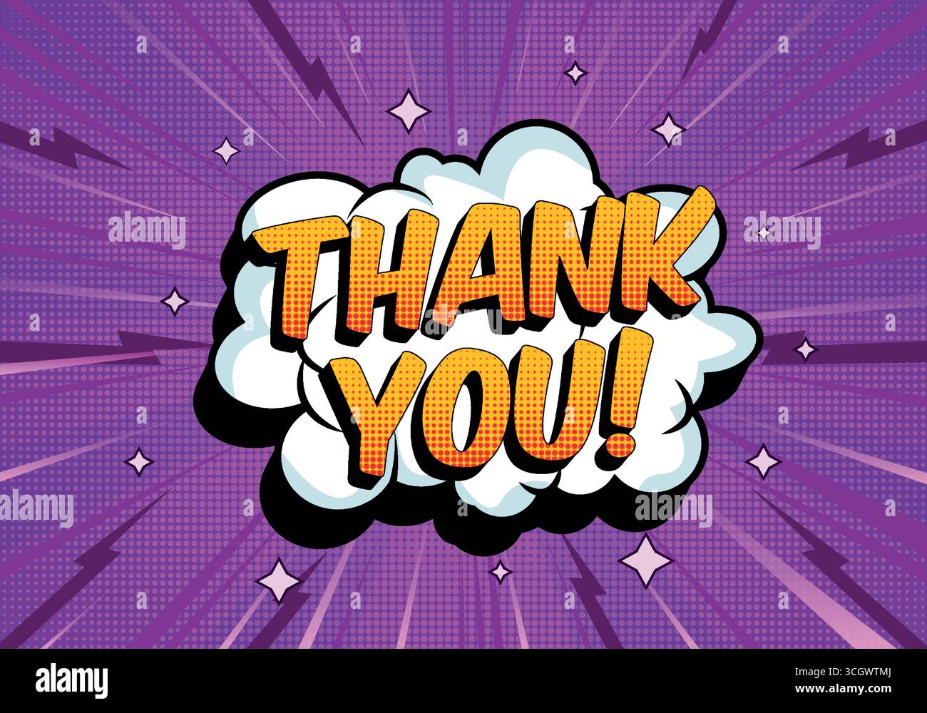 Comic Background with Purple and Yellow Text Stock Vector