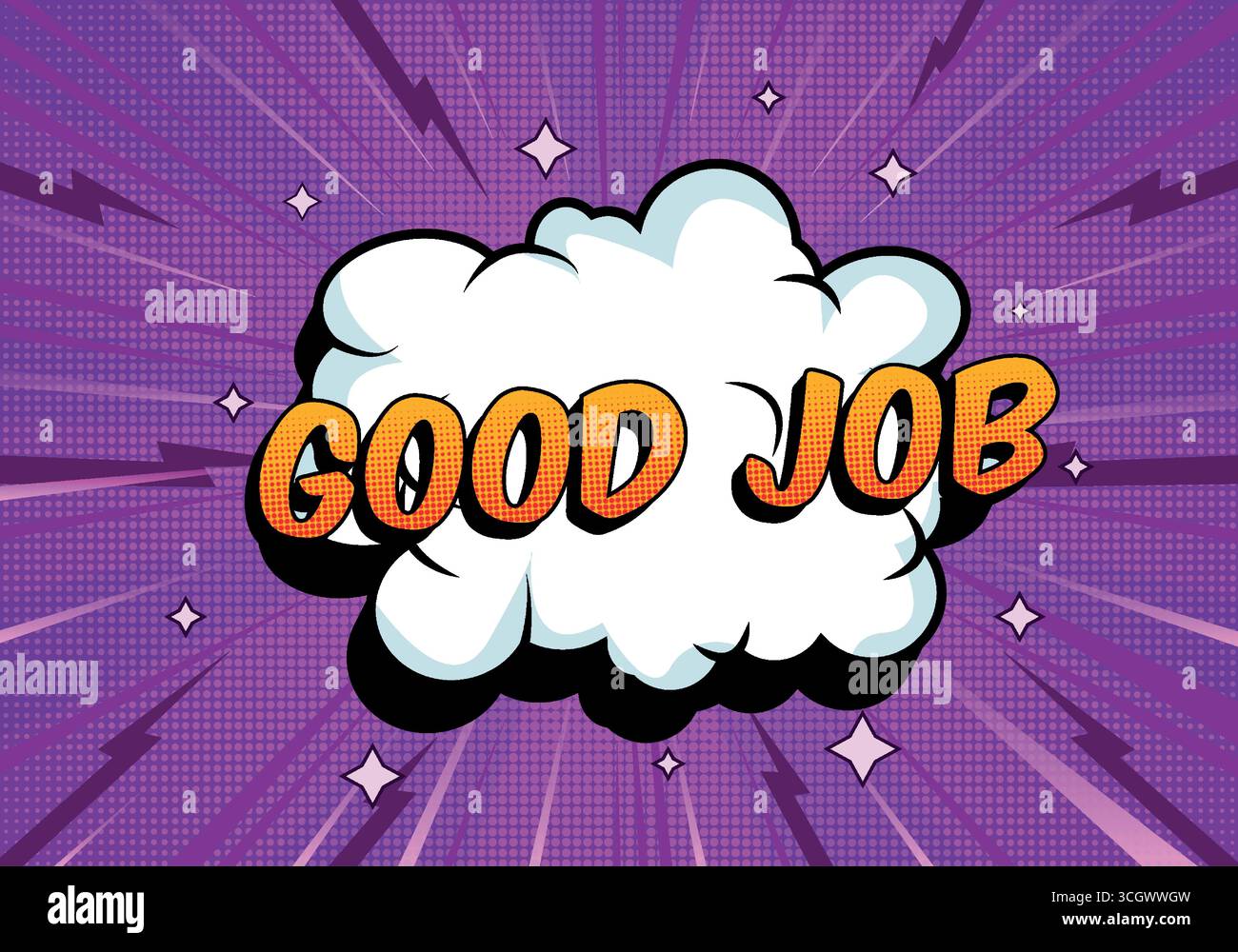 Comic Background with Purple and Yellow Text Stock Vector