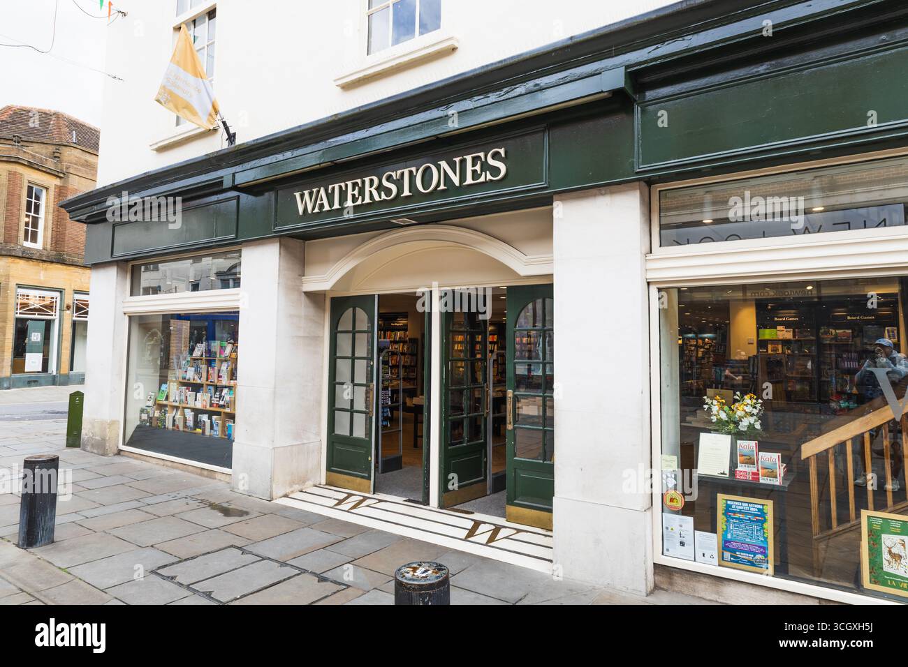 Waterstones Bookstore Storefront and Entrance on UK High Street. Salisbury, UK, 5 July 2024 Stock Photo