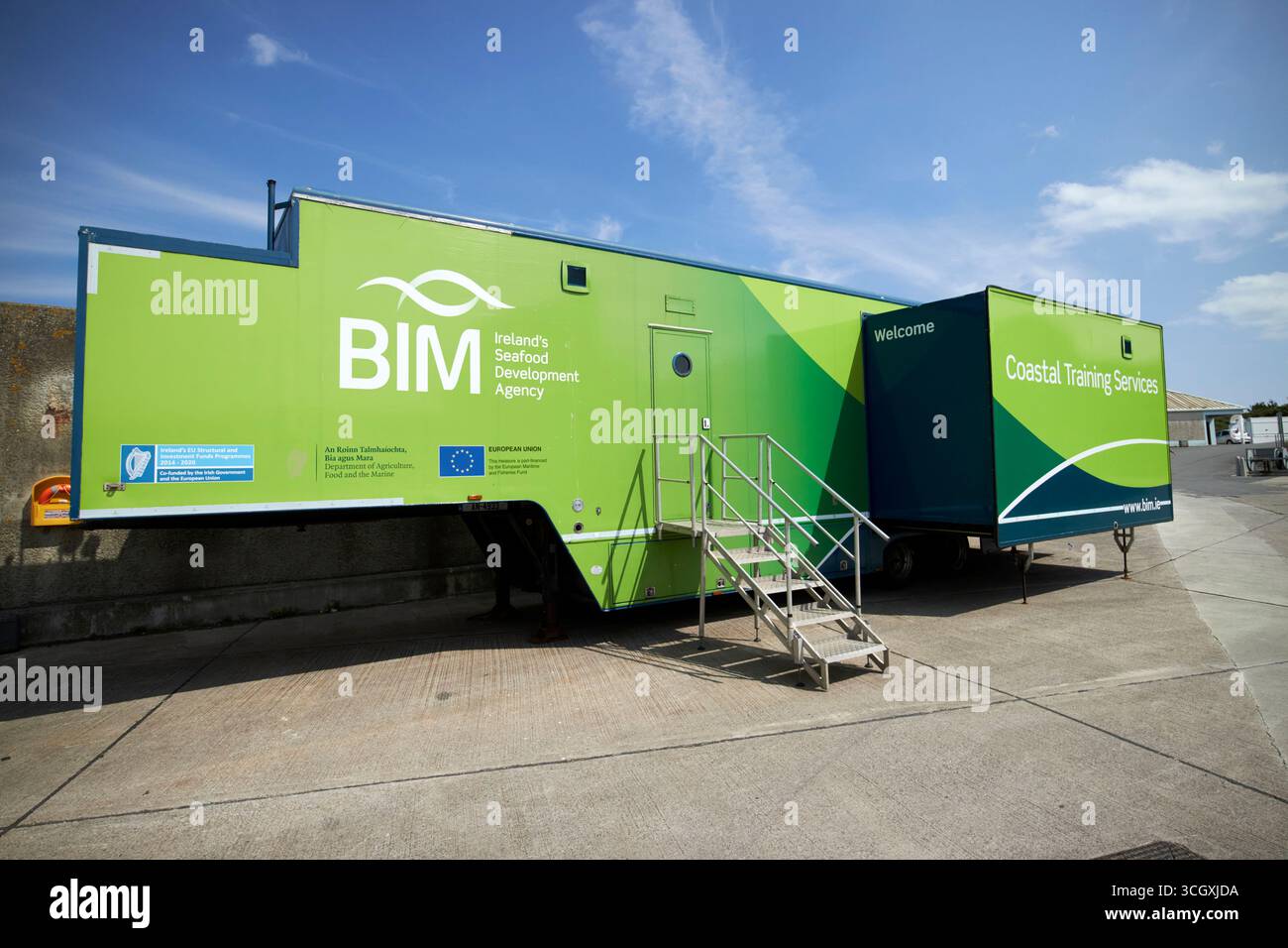 bim irelands seafood development agency coastal training services trailer port oriel clogherhead county louth republic of ireland Stock Photo