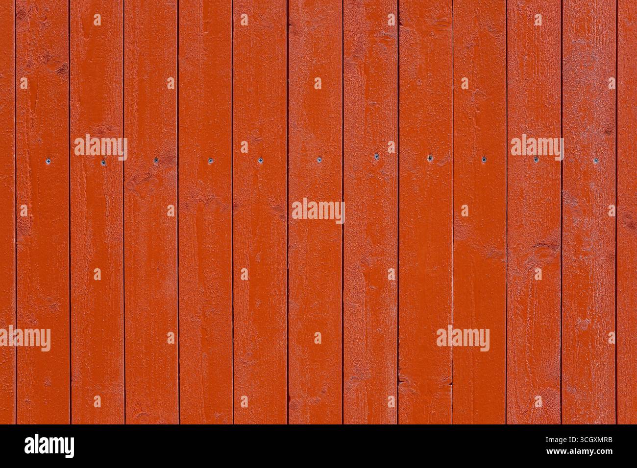 Background from a painted red plank wall Stock Photo