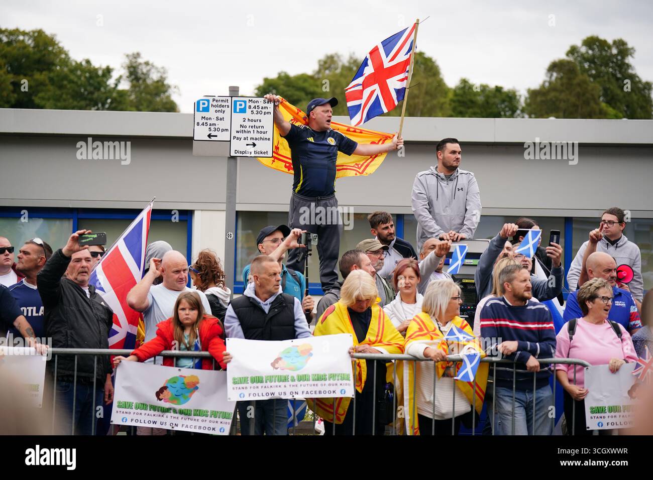 Protest In Falkirk People take part in a Save Our Future & Our Kids Futures protest ...