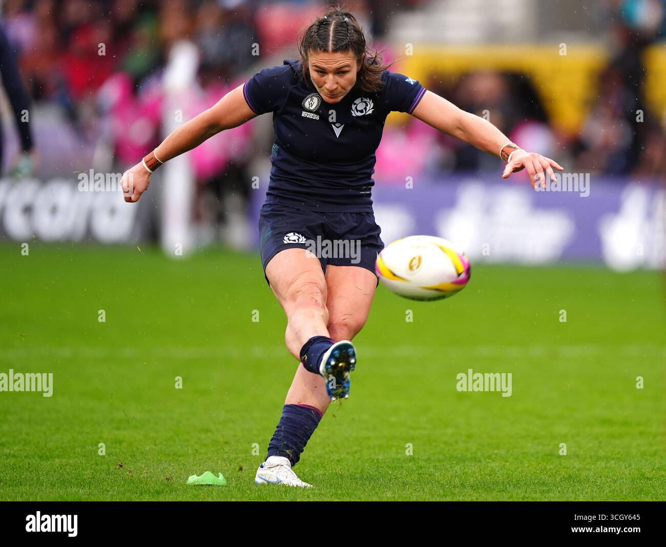 Conversion Kick In Rugby Scotland's Helen Nelson scores a conversion kick during the Women's ...