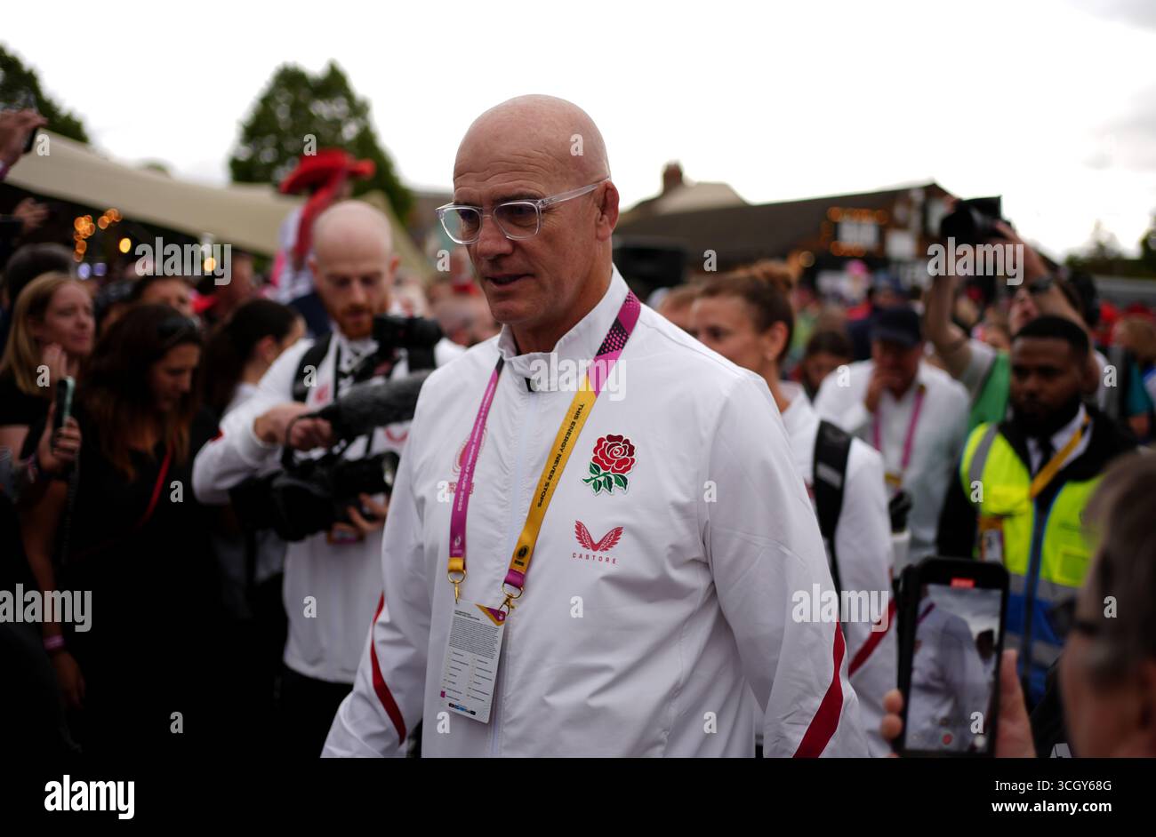 England head coach John Mitchell arrives before the Women's Rugby World ...