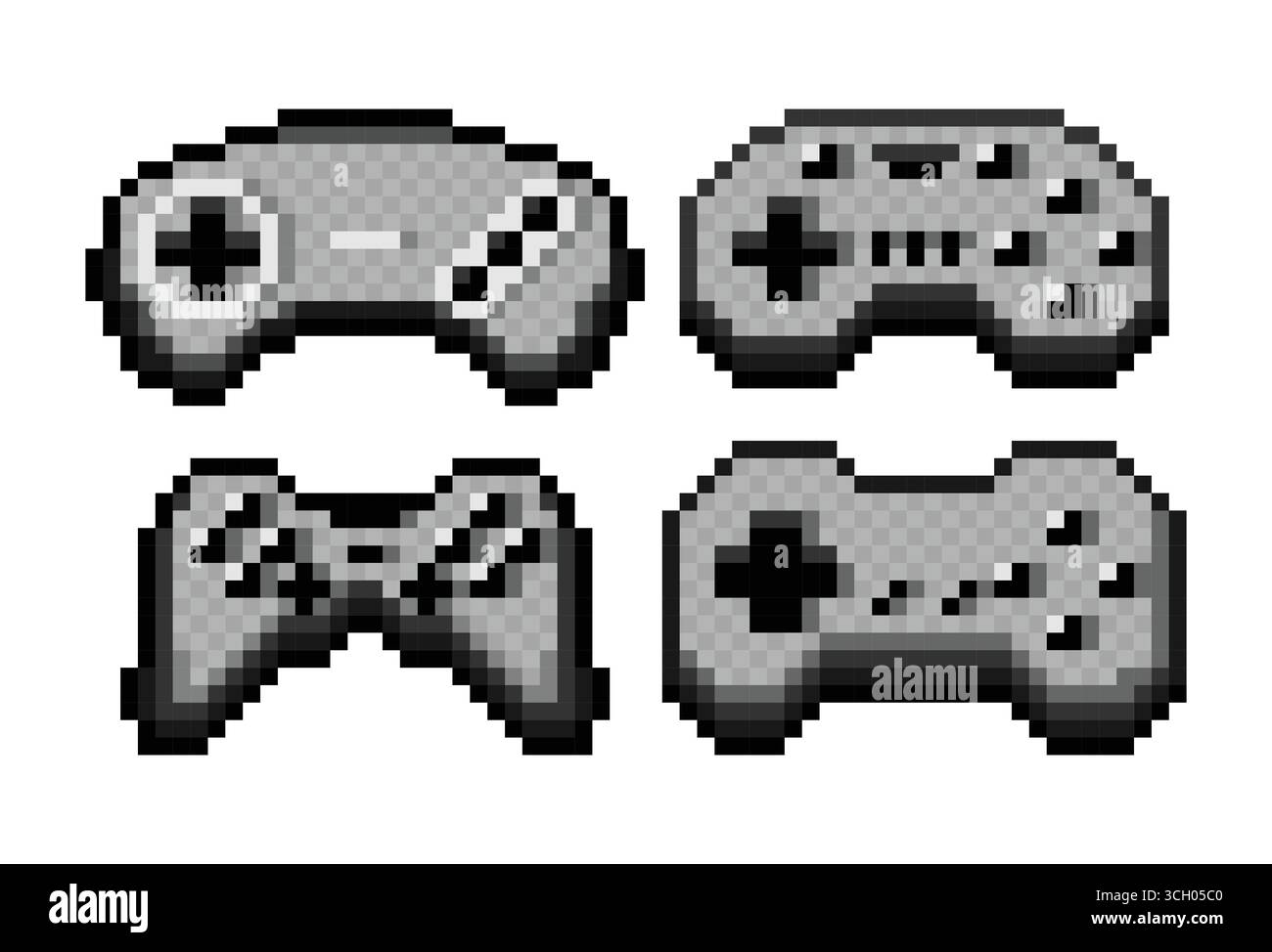 The set of gray pixel joysticks Stock Vector Image & Art - Alamy