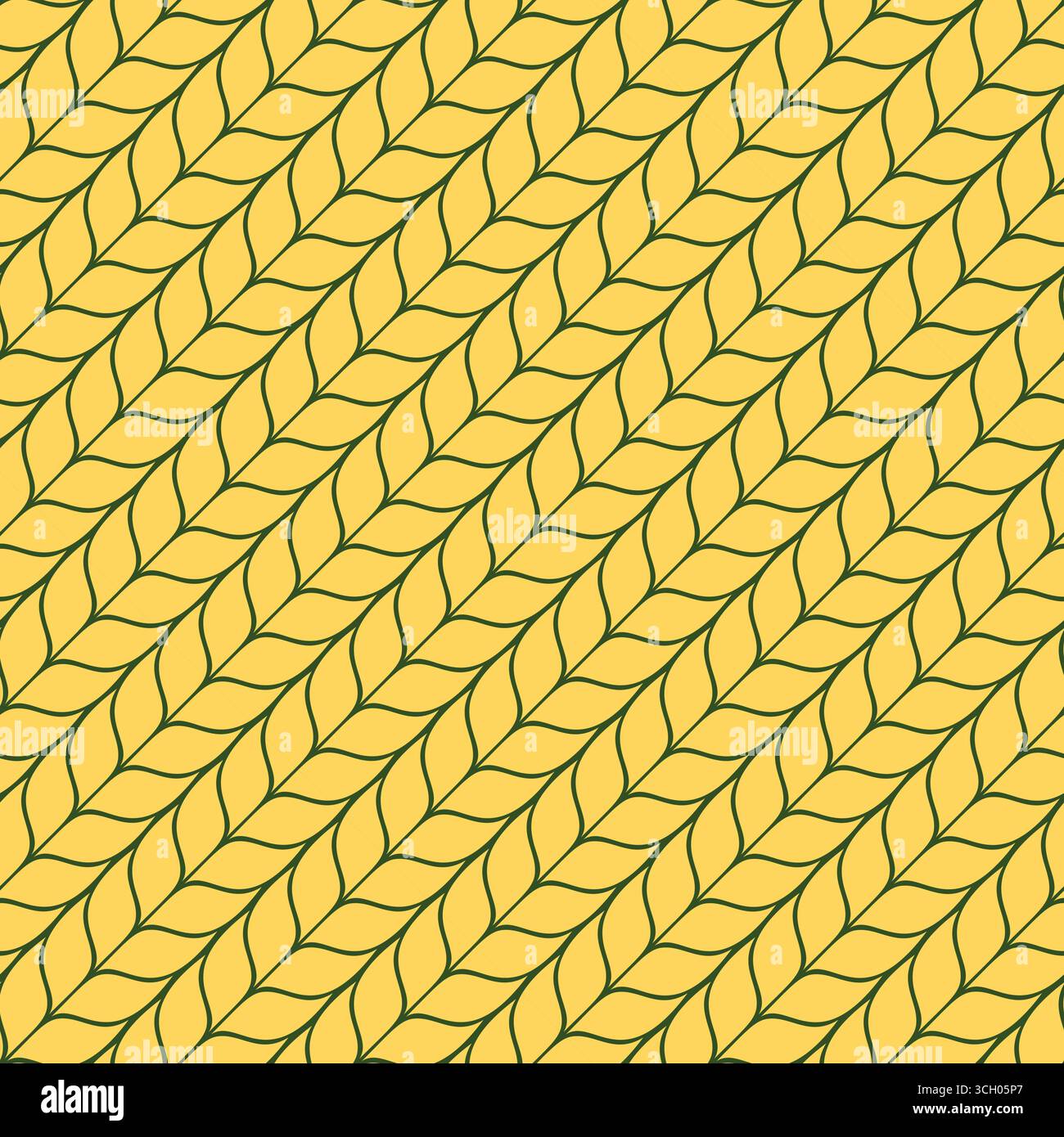 The seamless yellow background with wheat ears. Stock Vector