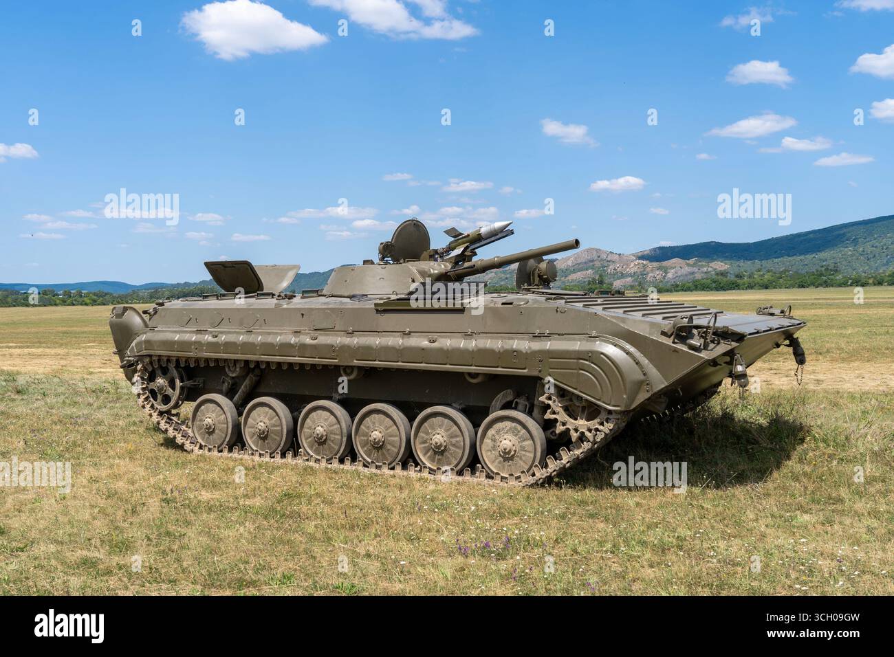 Old russian BMP-1 armored infantry fighting vehicle with cannon and ...