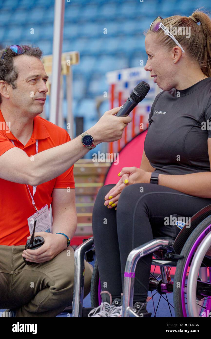 Manchester, UK. 30th August 2025. Hannah Cockroft wins the 400m