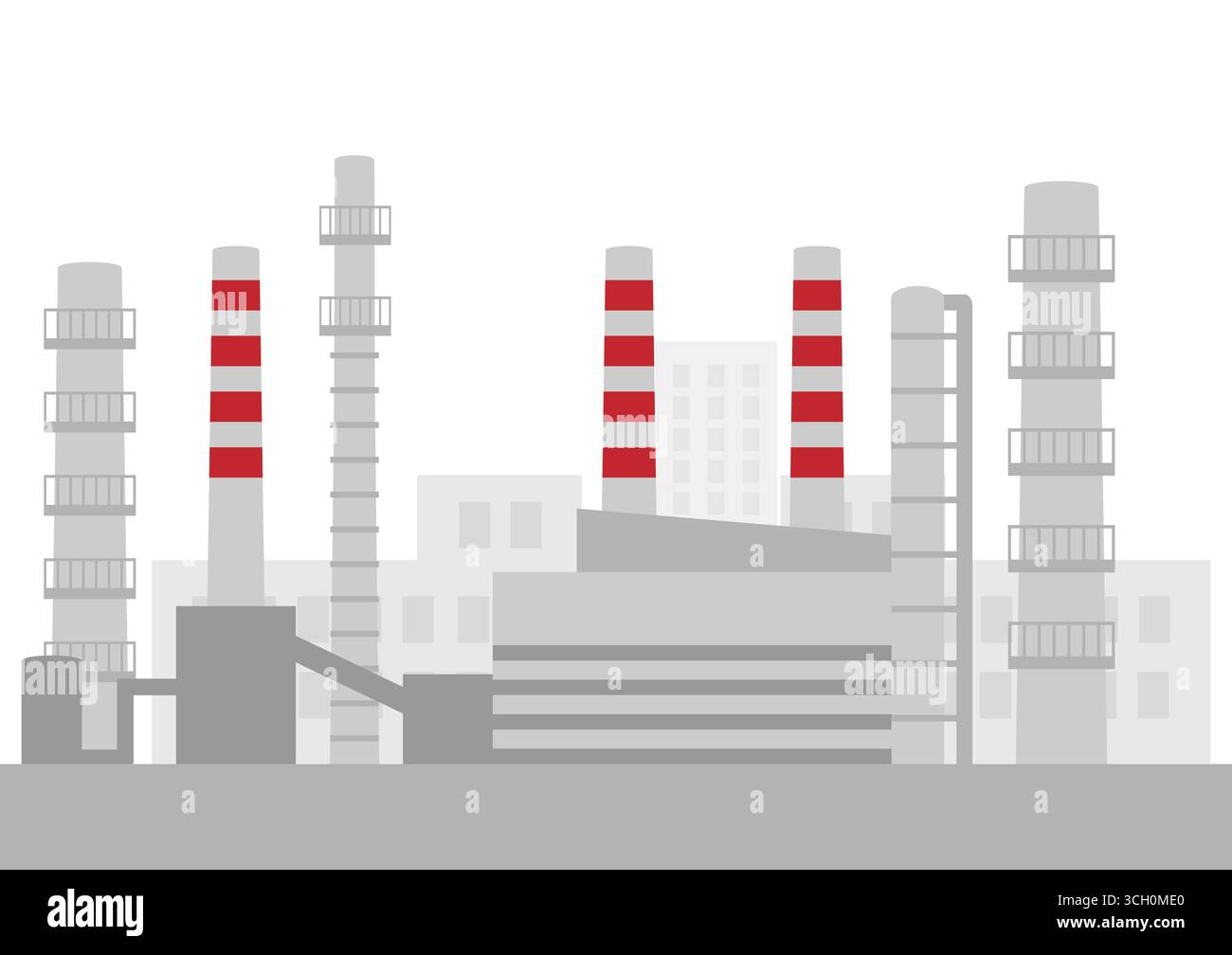 Industrial Factory or Industrial Power Plants. Vector Illustration ...