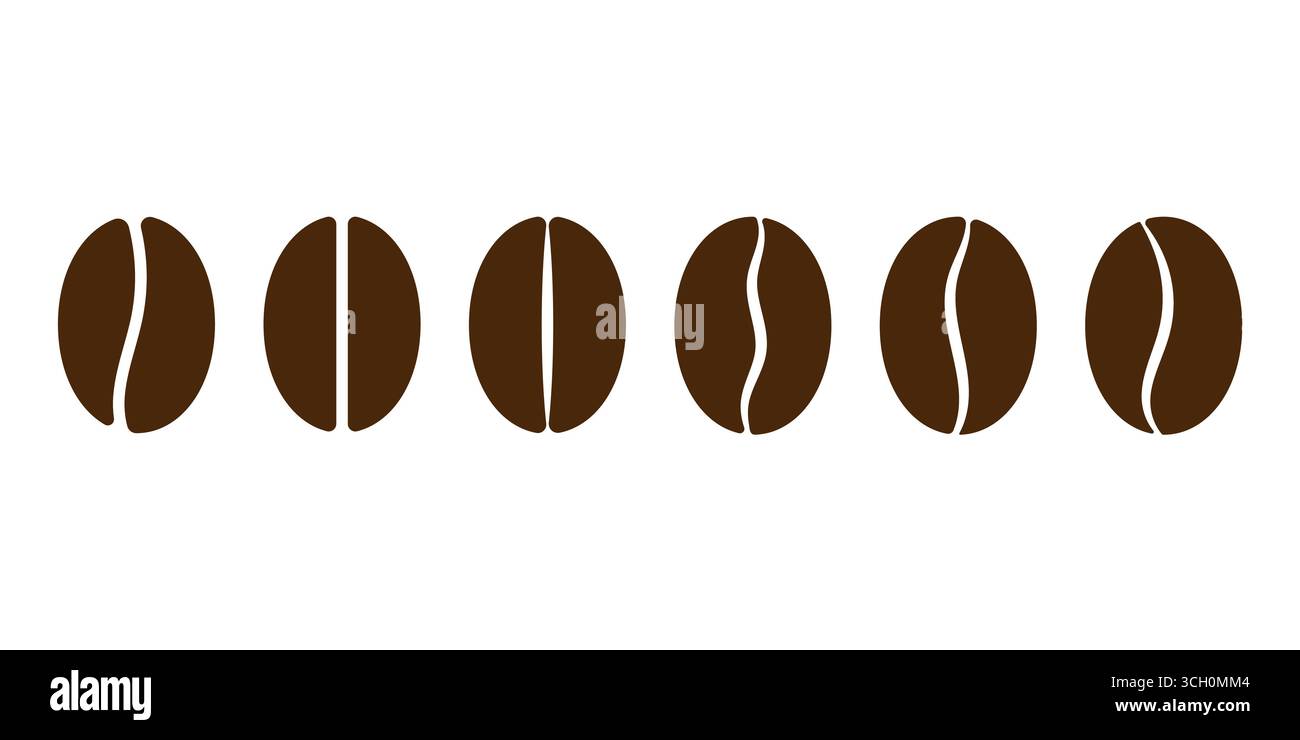 Coffee Beans Set. Coffee Bean Icon Isolated on White Background. Vector Illustration Stock Vector