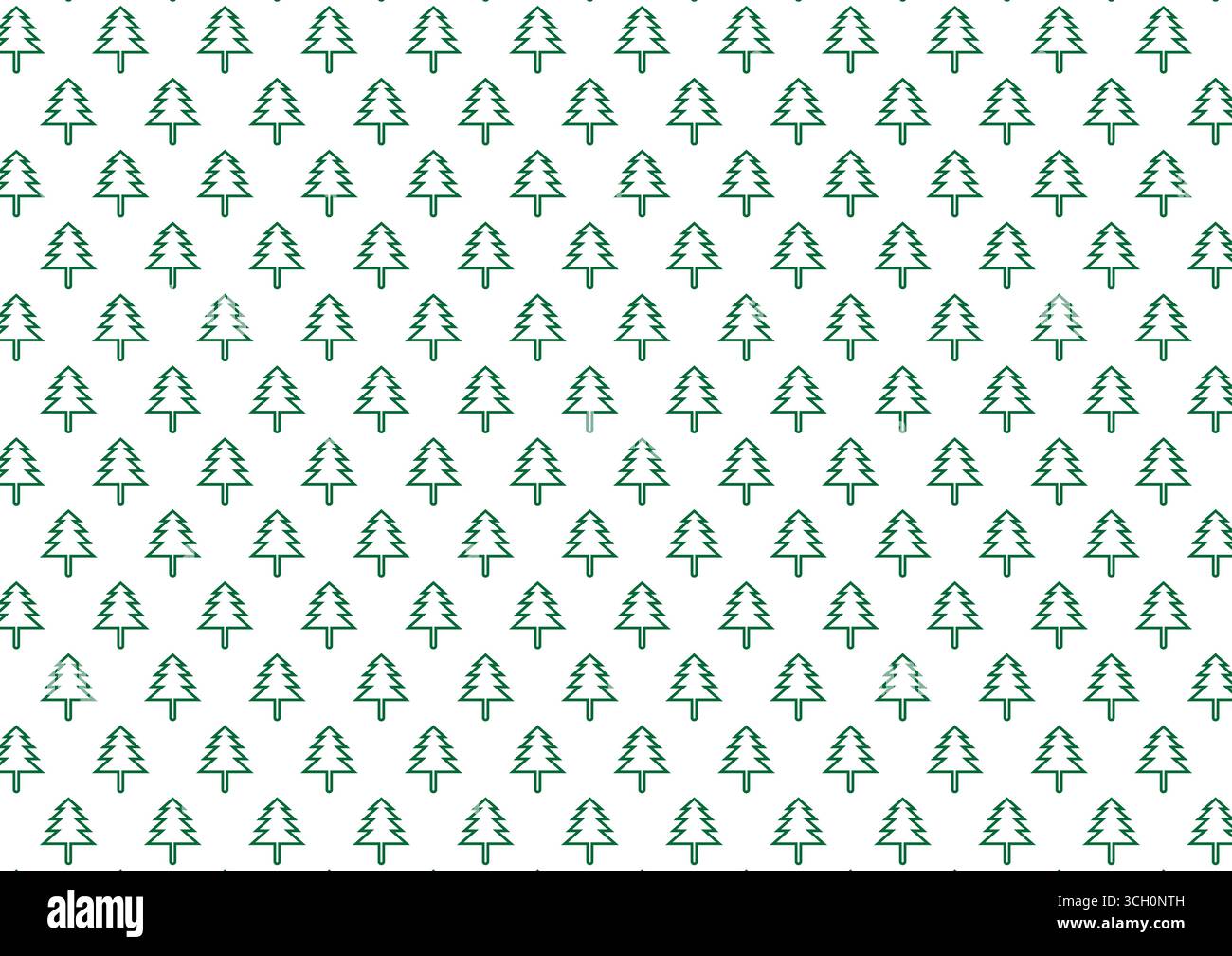 Christmas Tree Seamless Patterns for Background and Gift Wrapping Paper. Vector Illustration. Stock Vector