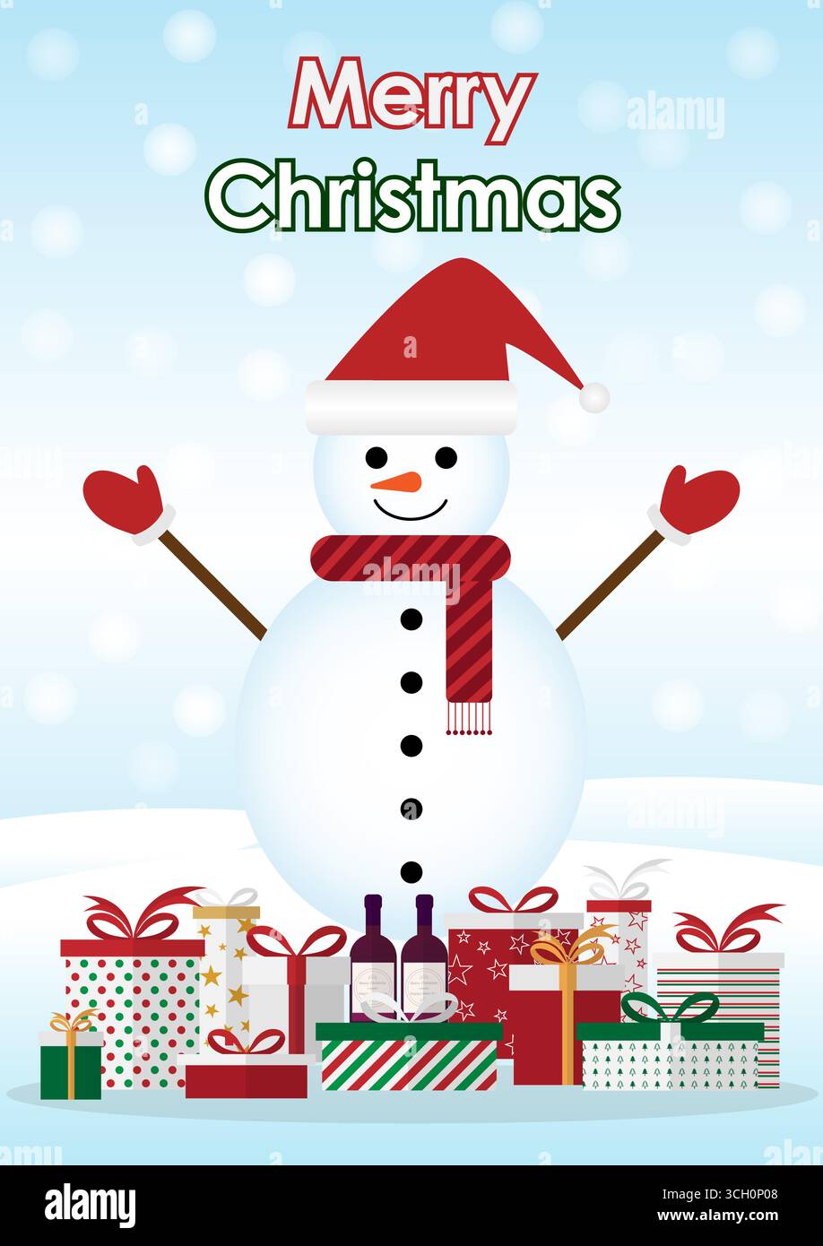 Christmas Greeting Card. Vector Illustration. Stock Vector
