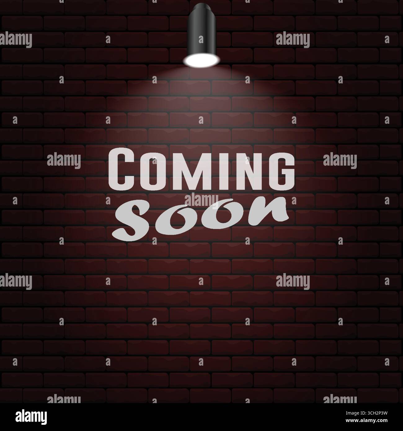 Brick Wall with Dramatic Spotlight Illumination Stock Vector