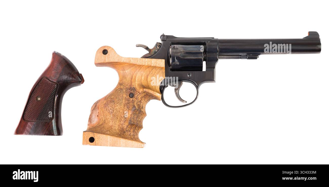 Western Reveolver Old western era revolver on white background Stock Photo - Alamy