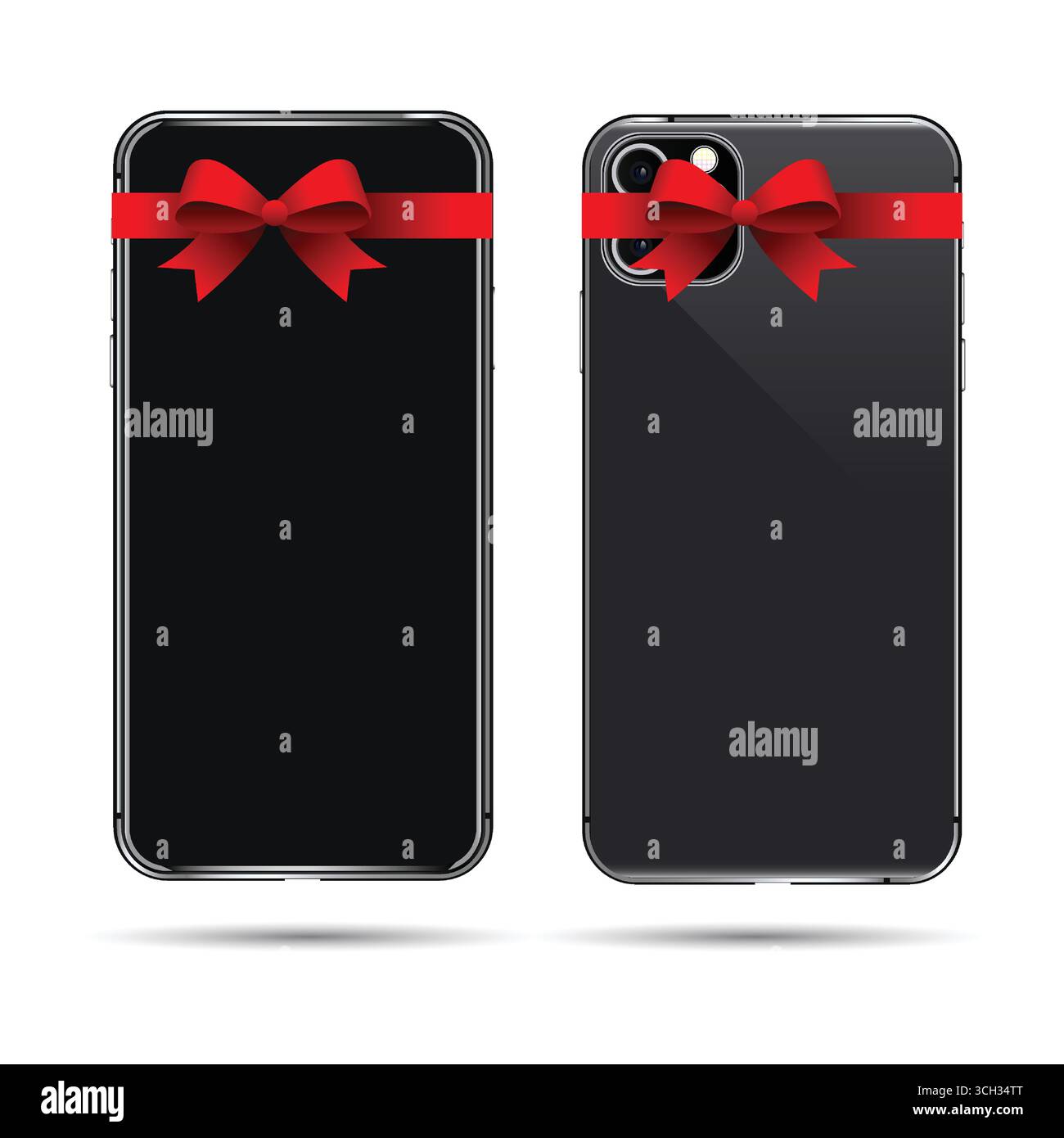 the latest smartphone with gray and white background Stock Vector