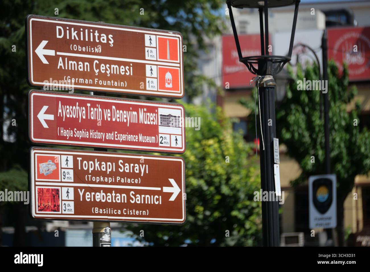 turkey istanbul 23 june 2025, Directional signs at a historic location ...
