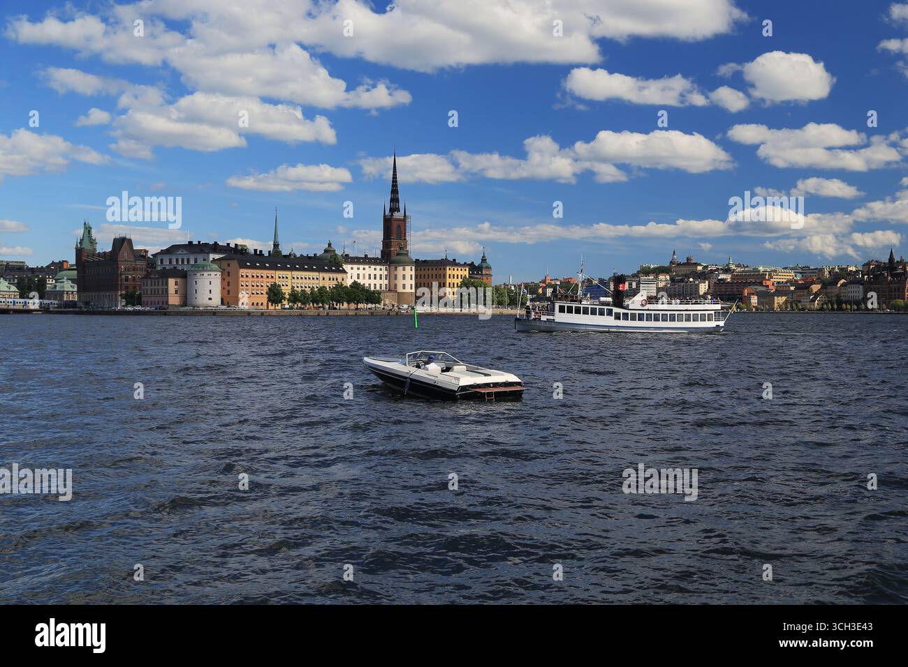 STOCKHOLM, SWEDEN - JUNE 27, 2016: This is view of the island Riddarholmen located on Lake Malaren, which is part of  Gamla Stan. Stock Photo