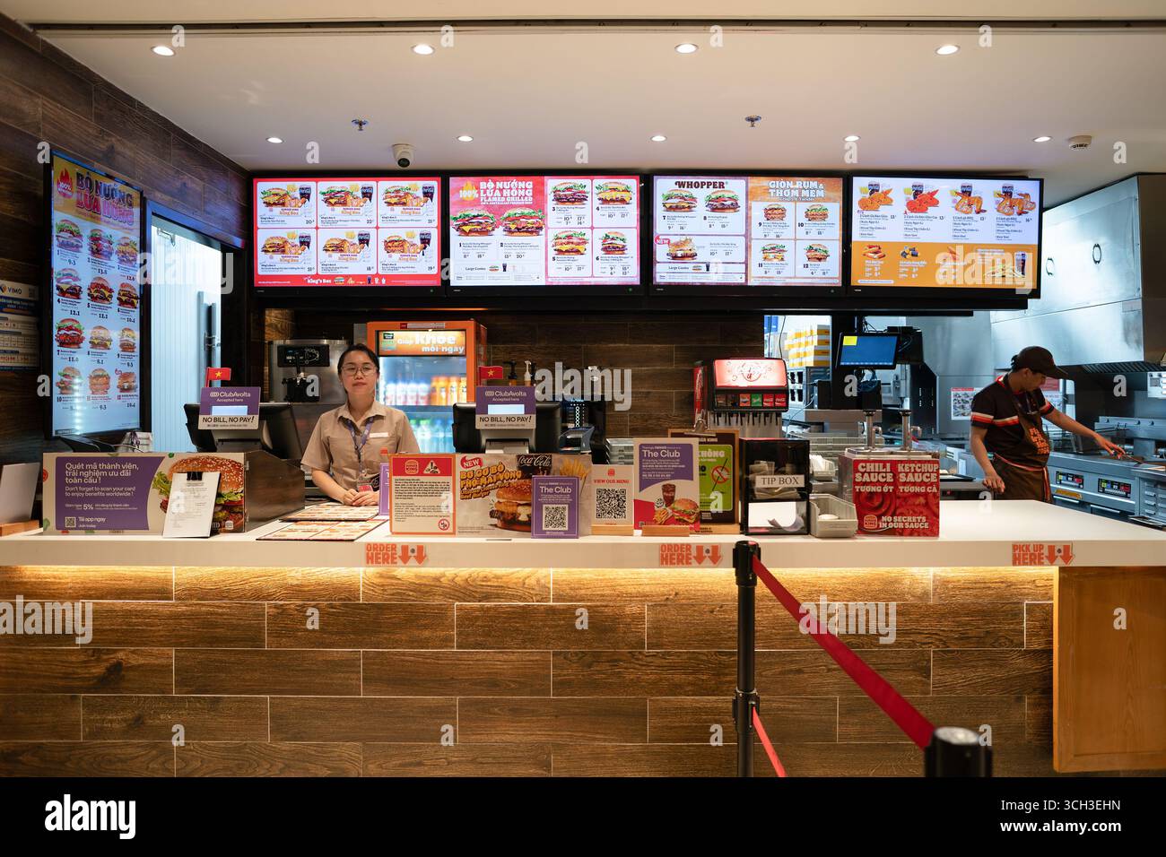Cam Ranh, Vietnam - April 24, 2025: order counter in Burger King at Cam ...