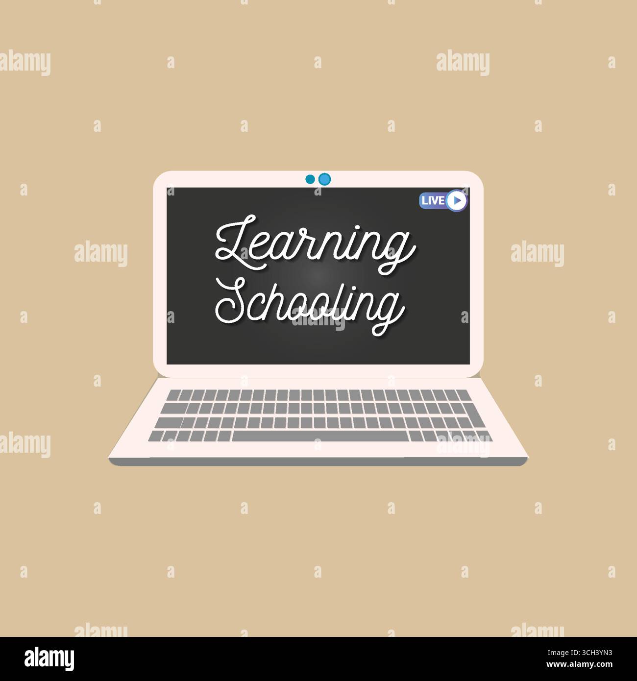 Laptop Mockup for Online Distance Learning Concept Stock Vector
