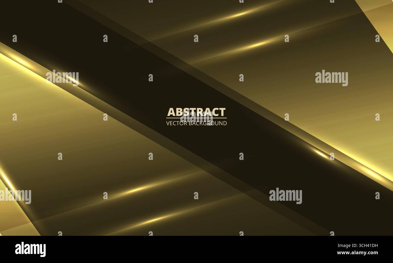 Black and gold abstract background with geometric dynamic glowing ...