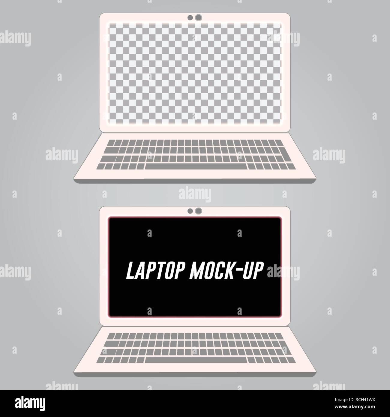Laptop Mockup for Online Distance Learning Concept Stock Vector