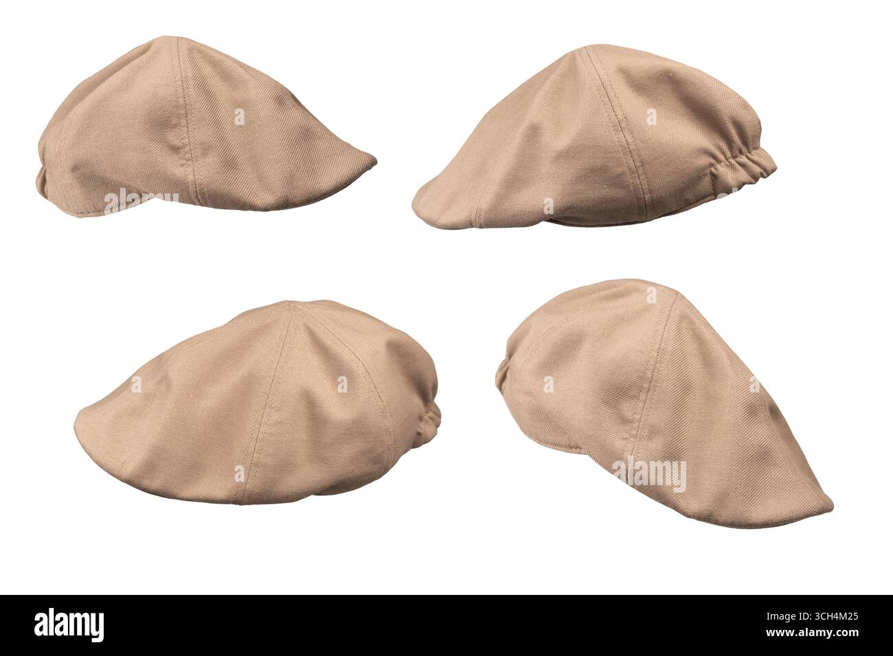 Light brown ascot cap isolated on a white background. Stock Photo