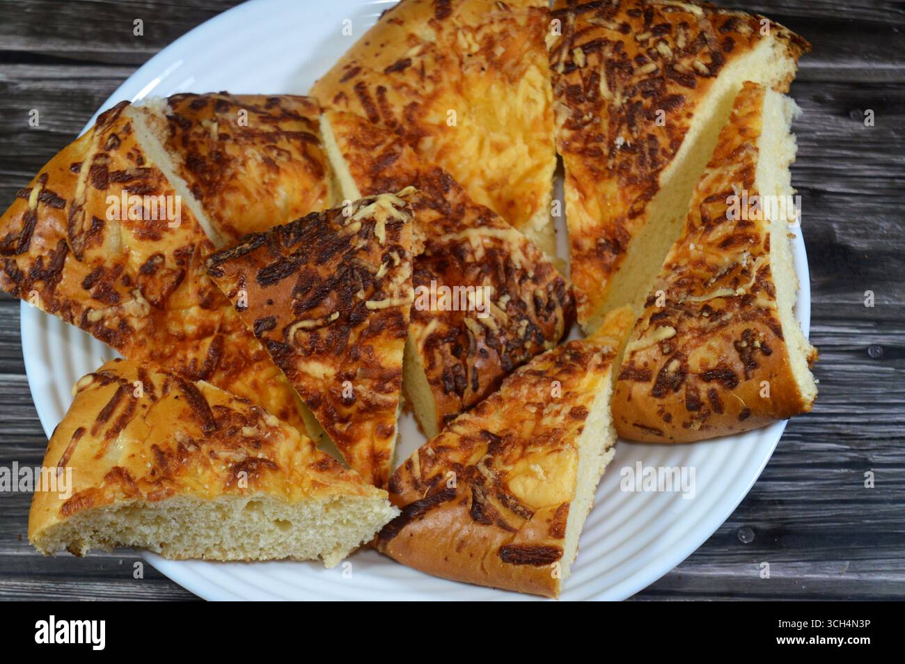 triangular slices of Rumi Cheese Turkish soft bread made of Yoghurt ...