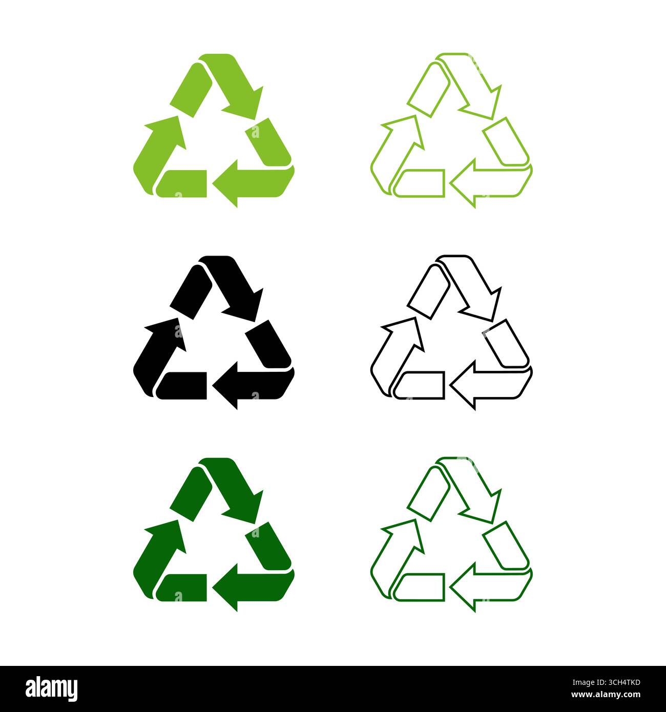Recycle Icon Symbol Vector Illustration Isolated on White Background. Stock Vector