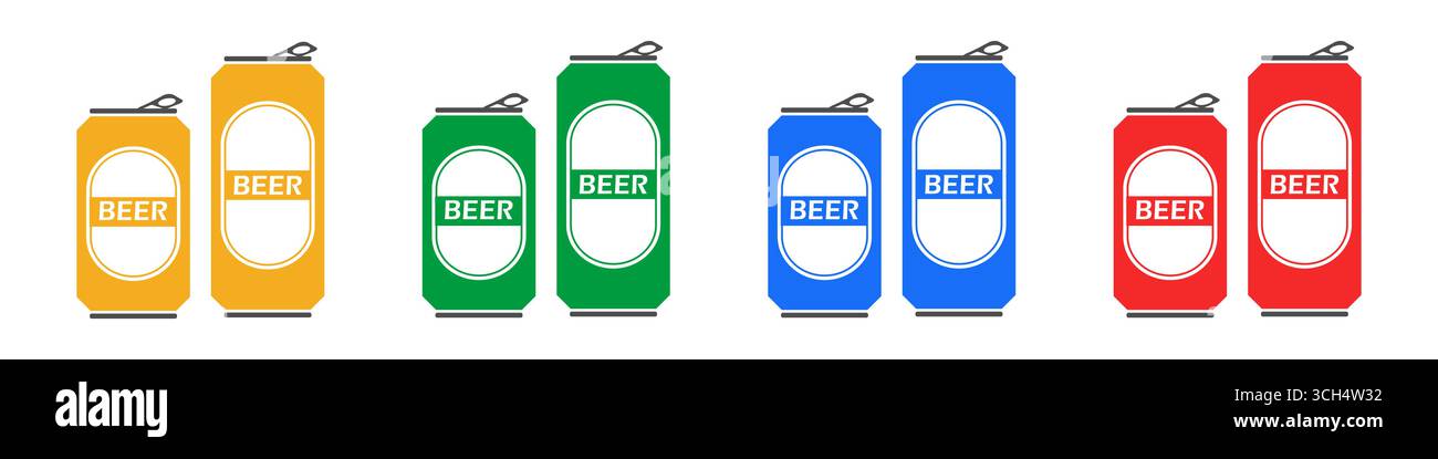 Beer Can Vector Illustration Isolated on White Background. Stock Vector