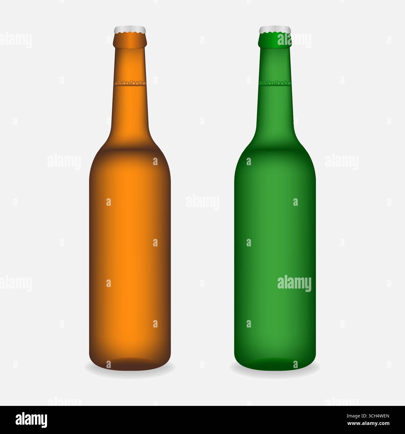 Beer bottle Realistic . Vector Illustration Isolated On White Background. Stock Vector