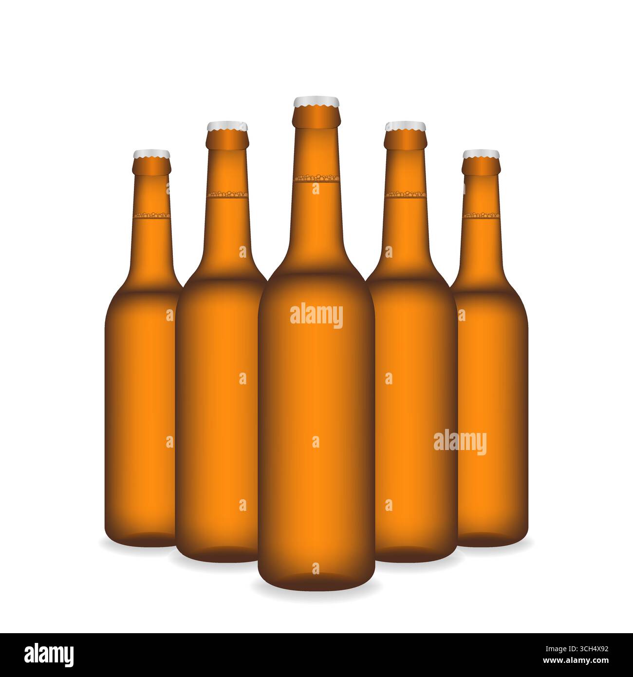 Beer bottle Realistic . Vector Illustration Isolated On White Background. Stock Vector